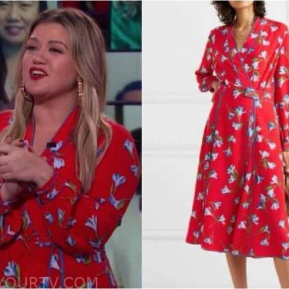 Rag & Bone Hugo Dress Red Size 2 Wrap dress midi floral - Picture 6 of 6